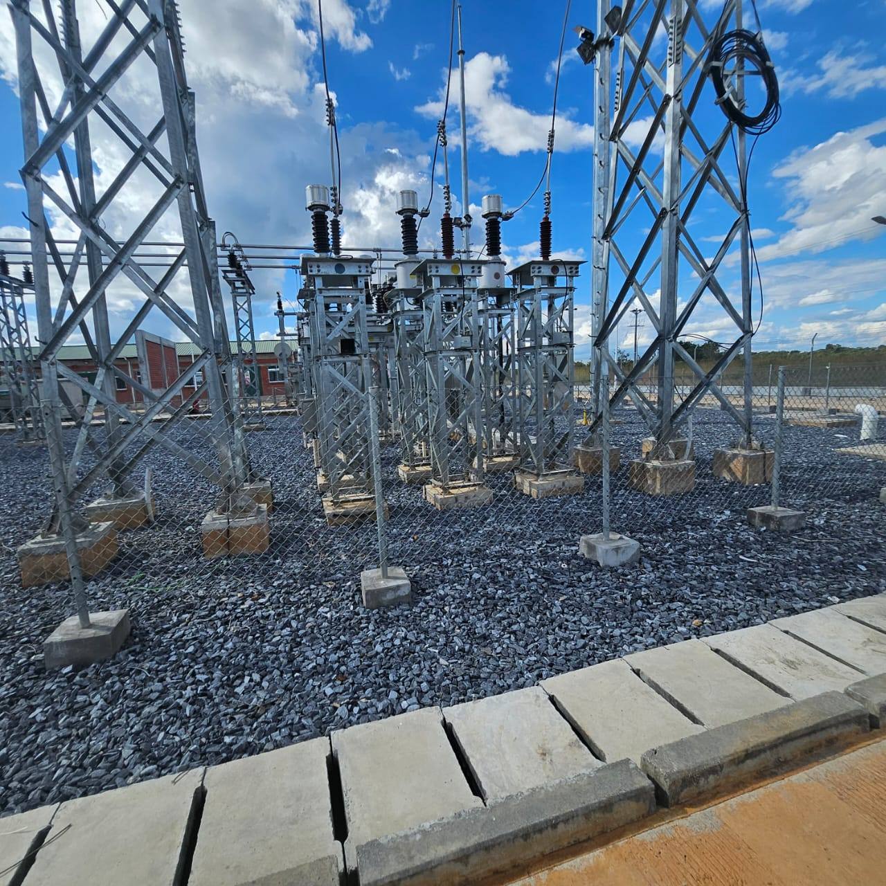 Outdoor switchgear bays at a candidate substation